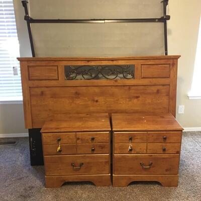Queen headboard and side tables