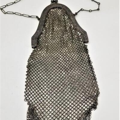 Lot #108  Antique Mesh Purse with Enamel detailing