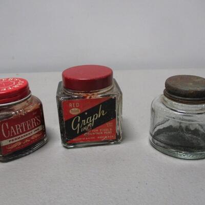 Old Ink Wells - Used With Turkey Feathers