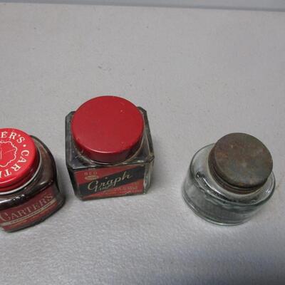 Old Ink Wells - Used With Turkey Feathers