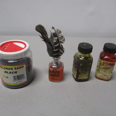 Sand Ink Used With Turkey Feathers
