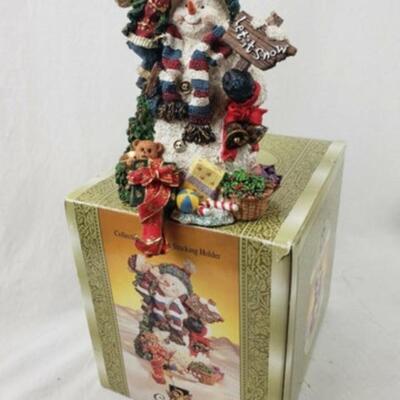 Grandeur Noel Collectible Snowman Stocking Holder, Used, Great Condition