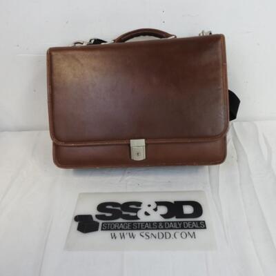 McKlein Leather Handbag, 3 Inside Pockets, Handle and Strap, No Key for Lock