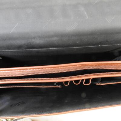 McKlein Leather Handbag, 3 Inside Pockets, Handle and Strap, No Key for Lock