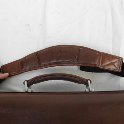 McKlein Leather Handbag, 3 Inside Pockets, Handle and Strap, No Key for Lock