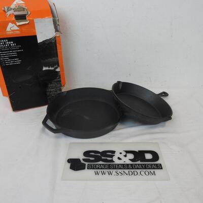 Ozark Trail 3-Piece Cast Iron Skillet Set (Missing Small Pan)