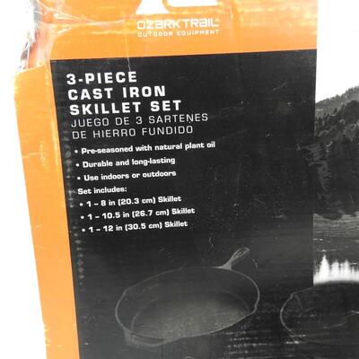 Ozark Trail 3-Piece Cast Iron Skillet Set (Missing Small Pan)