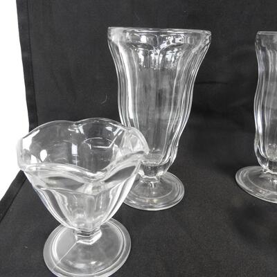 9 Dessert Dishes, 4 Tall Dessert Glasses