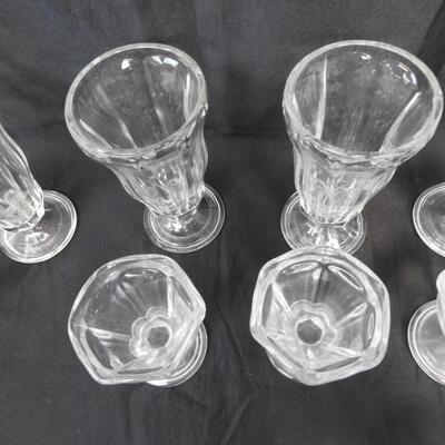 9 Dessert Dishes, 4 Tall Dessert Glasses
