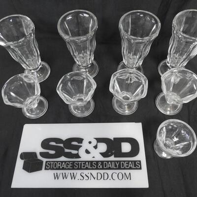 9 Dessert Dishes, 4 Tall Dessert Glasses