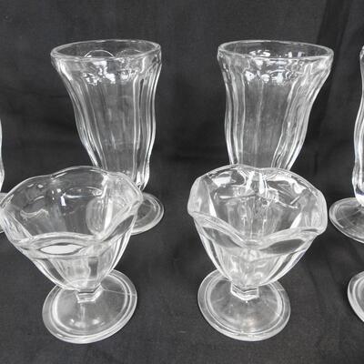 9 Dessert Dishes, 4 Tall Dessert Glasses