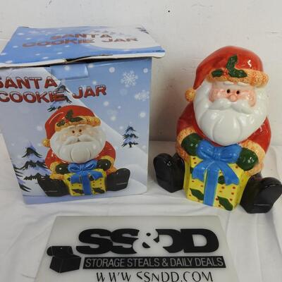 Ceramic Santa Cookie Jar, In Box, Good Condition