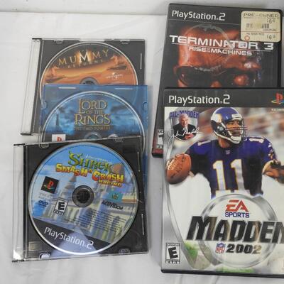 Playstation 2 With 6 Games, DDR Pad, Guitar Hero Guitar, Untested, No Cables