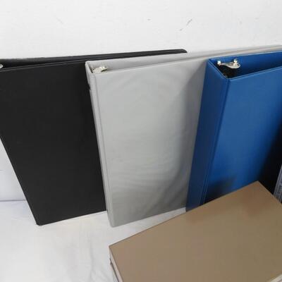 9 pc Office, Folders, Metal Organizing Box