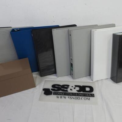 9 pc Office, Folders, Metal Organizing Box