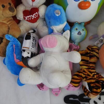 16 pc Stuffed Animals, Duck, Red Dog, Bears