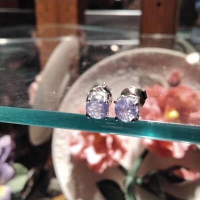 Untreated Tanzanite Earrings on Sterling Silver posts