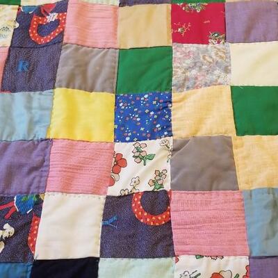 Lot #111  Vintage Cotton Handsewn Quilt