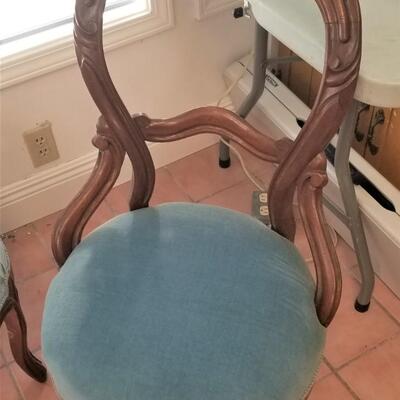 Lot #114  Pair of Vintage Balloon Back Parlor Chairs