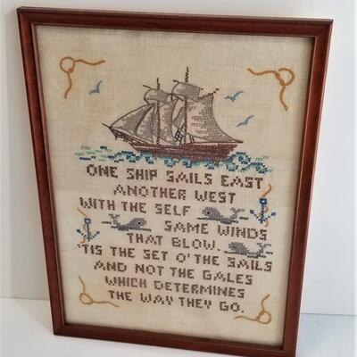 Lot #121  Sweet Vintage Embroidery - Sailing Motif