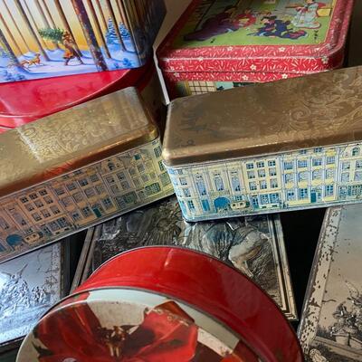 Vintage Christmas Tins and Wrapping Paper