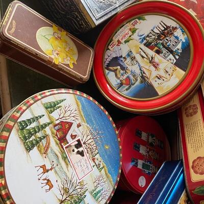 Vintage Christmas Tins and Wrapping Paper