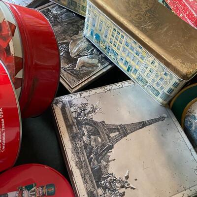 Vintage Christmas Tins and Wrapping Paper