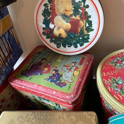 Vintage Christmas Tins and Wrapping Paper