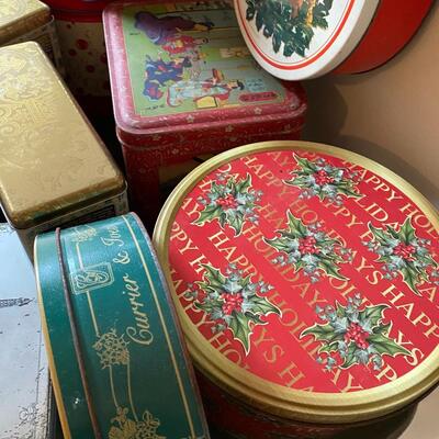 Vintage Christmas Tins and Wrapping Paper