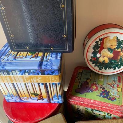 Vintage Christmas Tins and Wrapping Paper
