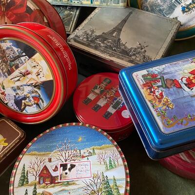 Vintage Christmas Tins and Wrapping Paper