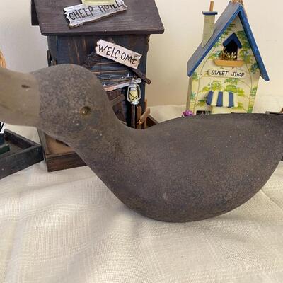 Decorative Bird Houses and Ceramic Duck