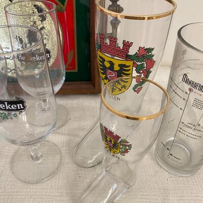 Heineken Beer Glasses and Bar Tray