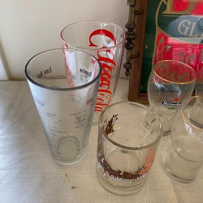 Heineken Beer Glasses and Bar Tray