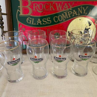 Heineken Beer Glasses and Bar Tray