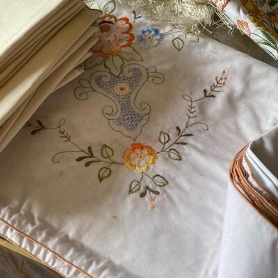 Vintage Linens Embroidered
