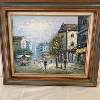 Impressionist Oil on Canvas of Parisian Street Signed Burnett