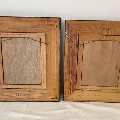 Pair of Mid Century Modern Oil Paintings of Ship Yards Signed W Jones