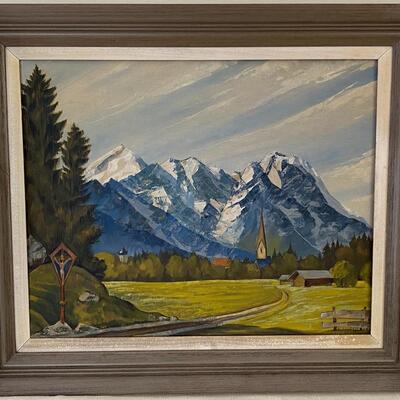 Oil on Canvas of Mountains Signed H Andress