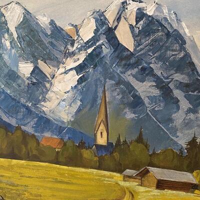 Oil on Canvas of Mountains Signed H Andress