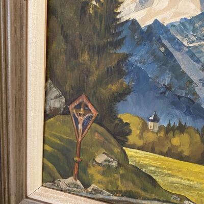 Oil on Canvas of Mountains Signed H Andress
