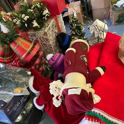 BiG Assortment of Christmas Decorations with Fiberoptic Christmas Tree
