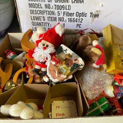 BiG Assortment of Christmas Decorations with Fiberoptic Christmas Tree