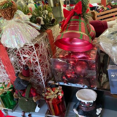 BiG Assortment of Christmas Decorations with Fiberoptic Christmas Tree