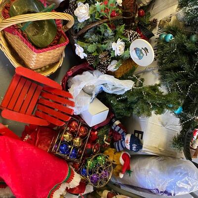 BiG Assortment of Christmas Decorations with Fiberoptic Christmas Tree