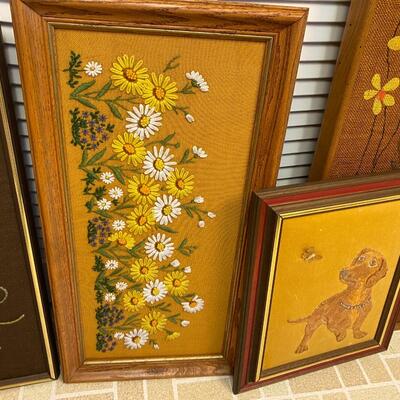 Collection of Vintage the Framed Embroidered Murray