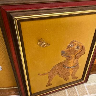 Collection of Vintage the Framed Embroidered Murray
