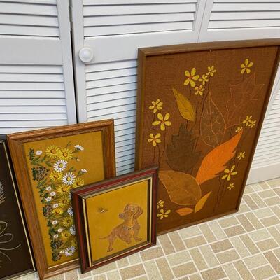 Collection of Vintage the Framed Embroidered Murray