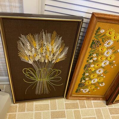 Collection of Vintage the Framed Embroidered Murray