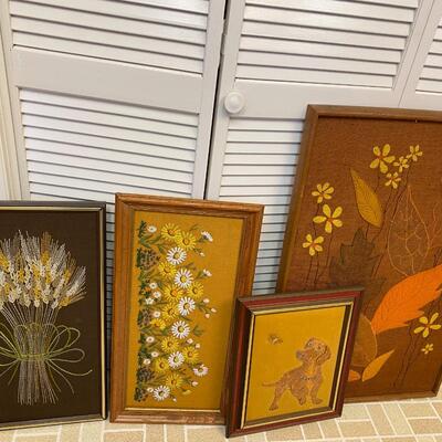 Collection of Vintage the Framed Embroidered Murray